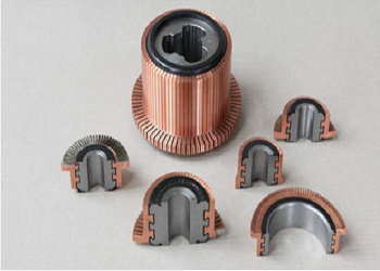 Commutator adalah bagian vital dari motor DC dan generator DC, 					
                        karena itu perlu perhatian yang besar.Commutator sebagai jalan komutasi pada motor dan generator DC.<br>		
                        <br>
						Note :<br>
						•	Diameter of commutator: 50 – 950 mm <br>
						•	Material:  bronze <br>
						•	Heat classes B , F & H <br>
						•	Peripheral velocity of 40-60 m/sec